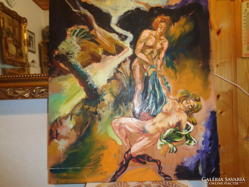 The work of the late Tamás Papp, a painter from Pécs, both sides of the board are painted!!