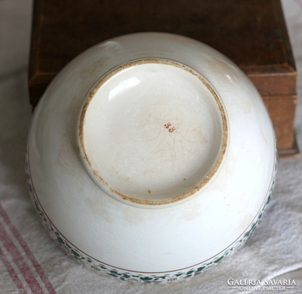 Kispest granite faience bowl with base, mixing bowl, peasant bowl, side dish, scone bowl