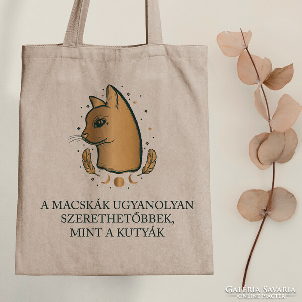 Cats are more lovable than dogs - kitty canvas bag with a quote