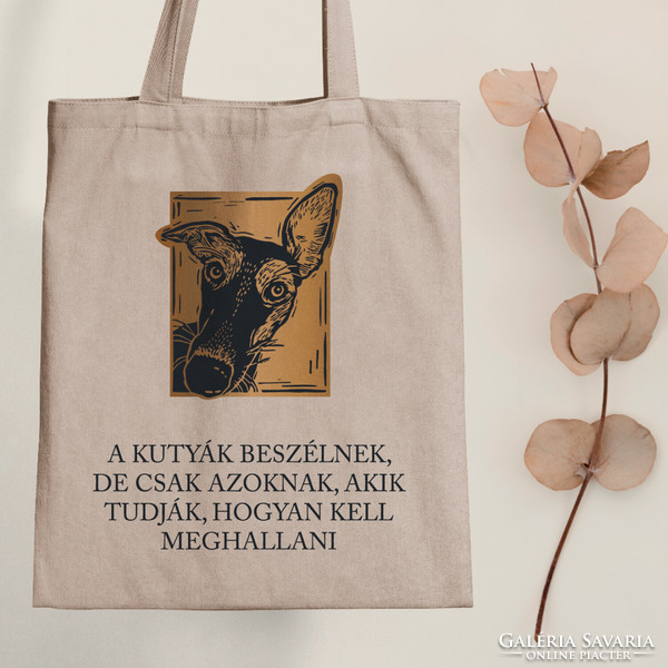 Dogs talk - dog tote bag with quote