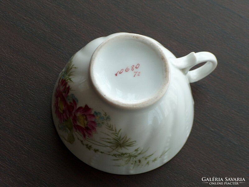 Antique cup of tea with thick-walled floral pattern flawless.