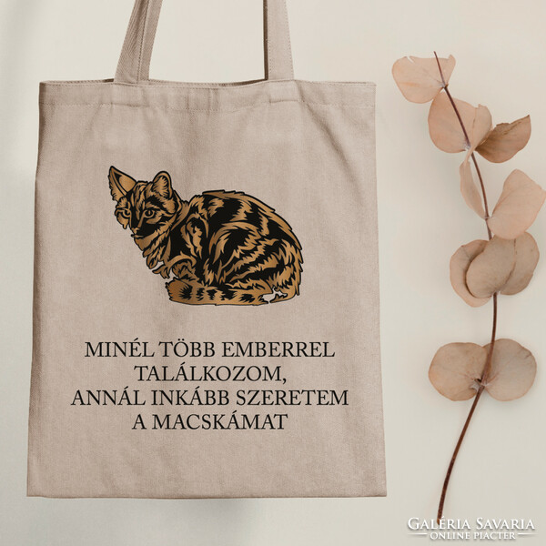 I love my cat better - kitty tote bag with quote