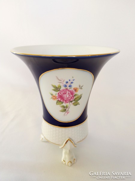 New blue vase with pink flowers from Hólloháza
