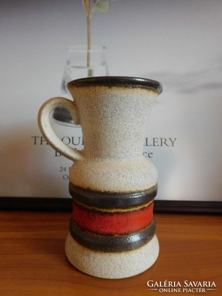 Überlacken / ueberlacken mid century ceramic jug vase 18 cm