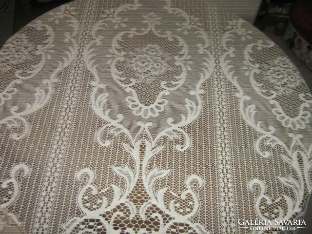 Dreamy antique vintage cream baroque openwork flower pattern curtain