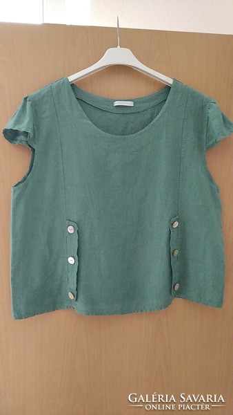 Linen blouse (3), Italian new, m-l