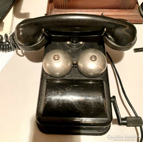 Vintage kurblis bakelit telefon