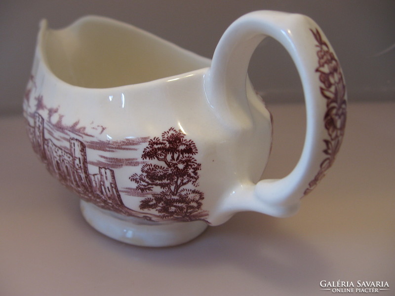 Burgundy English sauce cup twisted ribbed British anchor old country, castles