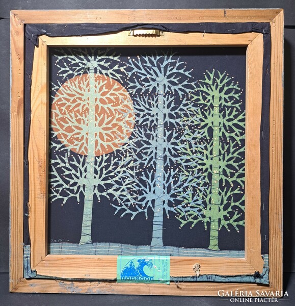 Forest trees - labeled textile painting