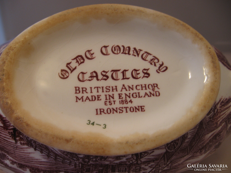 Bordó angol szószos csésze csavart bordás British Anchor Old Contry, Castles