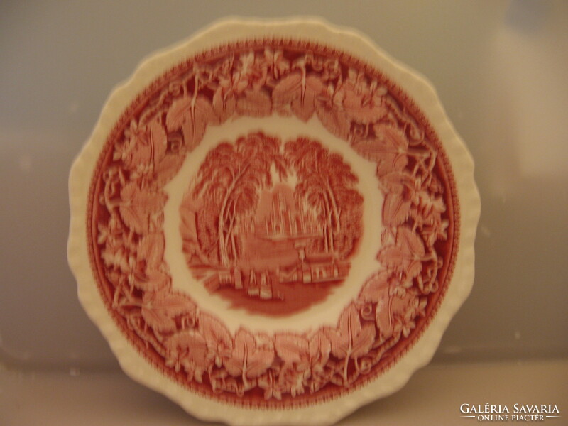 Angol rózsaszín jelenetes látképes leveses tányér Masons Vista