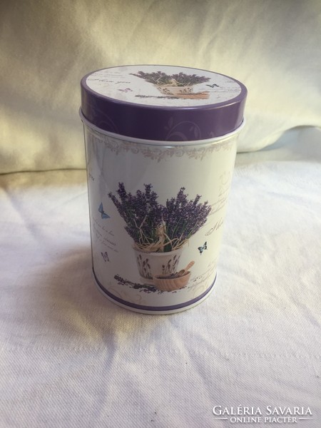 Metal gift box with lavender design, vintage style - 79/1.