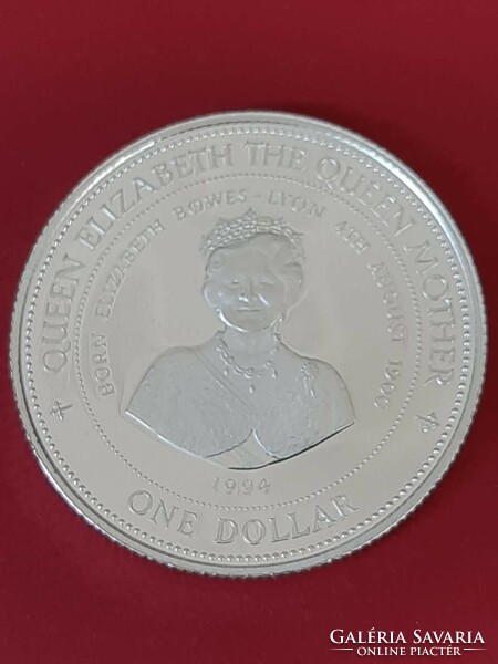 Barbados ezüst 1 dollár, 1994-ben kiadott, 925-ös, 10.00 gramm.