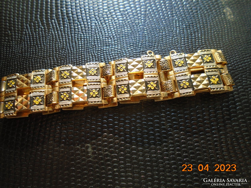 Damaszkuszi  24 KT arannyal kézzel készült szélesebb niellós  karkötő