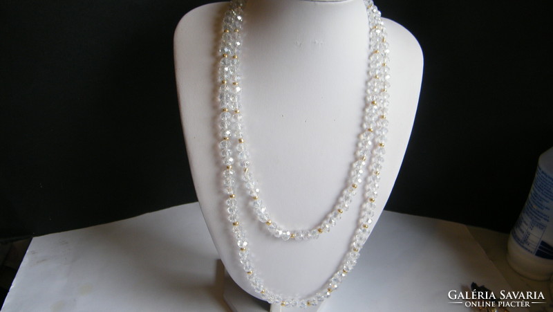 Double row Czech crystal necklace