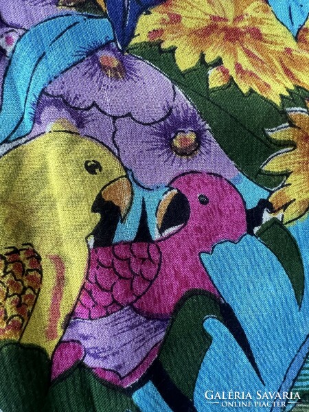 Tropical parrot and toucan scarf, stole, shawl