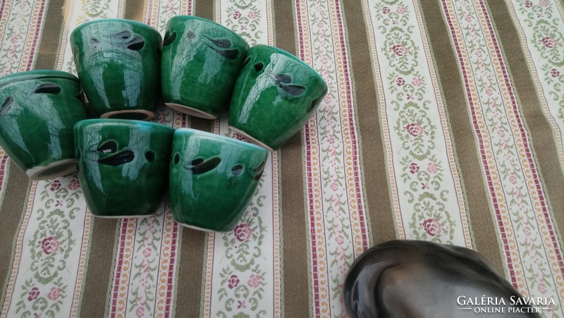 Hungarian ceramics flawless 6 cup cups 1960!