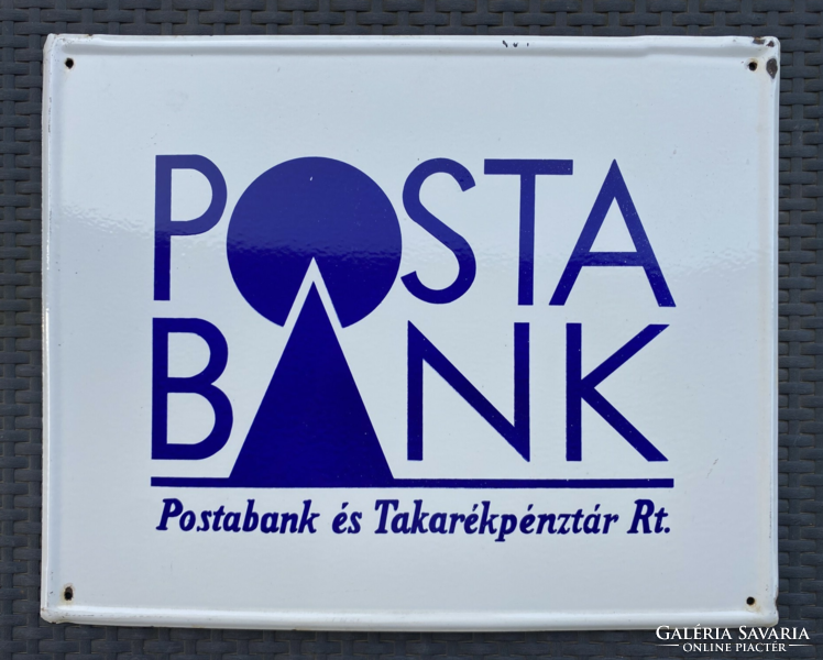 POSTA BANK (50 cm x 40 cm) - zománctábla (zománc tábla)