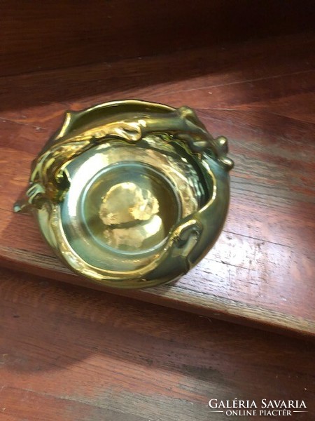 Zsolnay dragon snake eosin glazed basket, 20 x 16 cm,