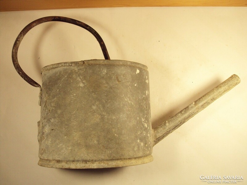 Antique galvanized tin metal jug flower sprinkler