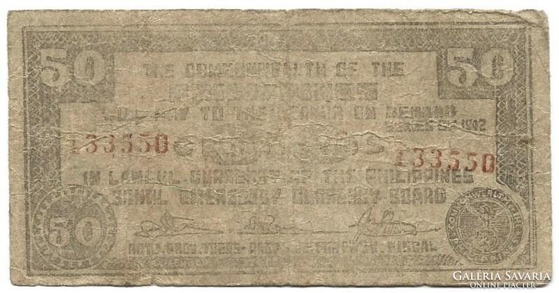 50 Centavos 1942 military issue Philippines 2.