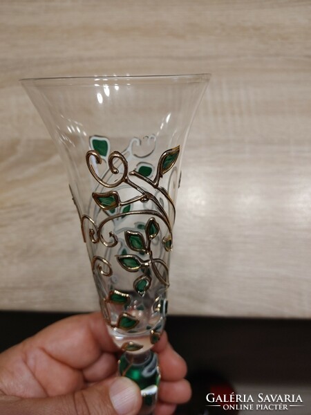 2 tiffany patterned champagne glasses, goblet
