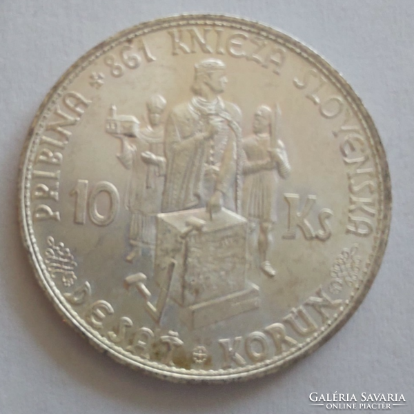 41T.1Ft-ról 5db 500‰Ezüst Szlovák Pribina 10 korona 1944 7gramm szép állapotban
