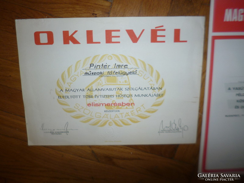 Old railway mauve commendation certificate paper 1986