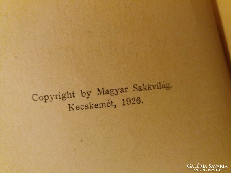 1926. Dr. Elekes dezső: treasure book of chess players Hungarian chess almanac book Hungarian chess according to pictures