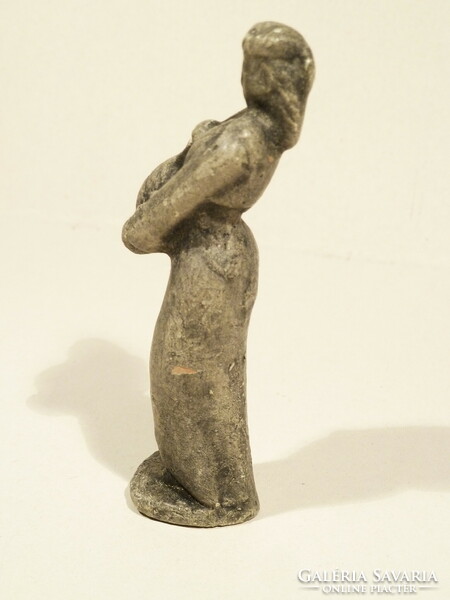 Mysterious ceramic figurine, Kabbalah, woman with bird.