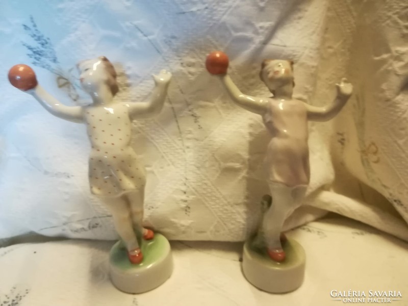 Zsolnay porcelain ball girls