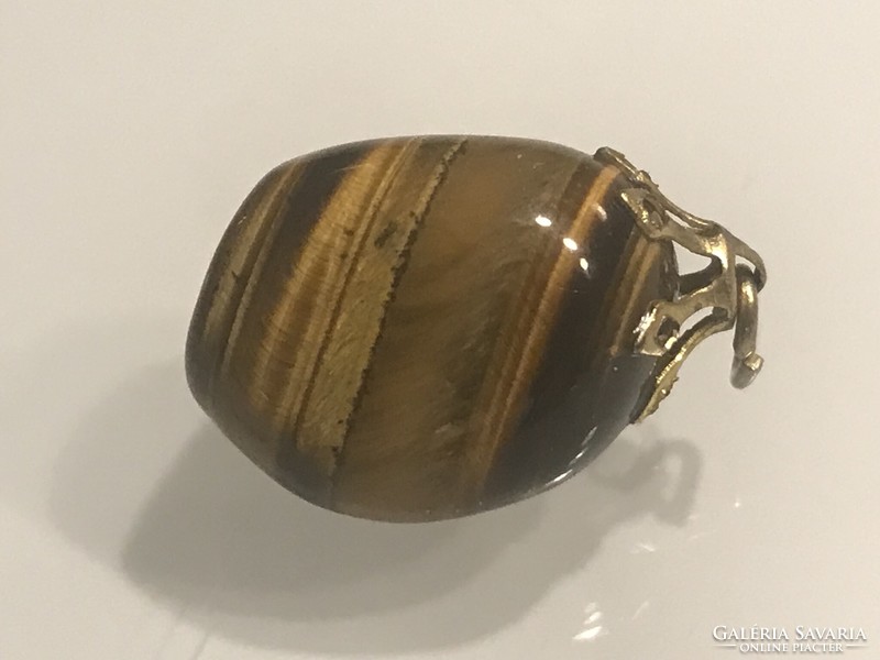 Pendant made of tiger eye mineral, 2 x 1.5 cm