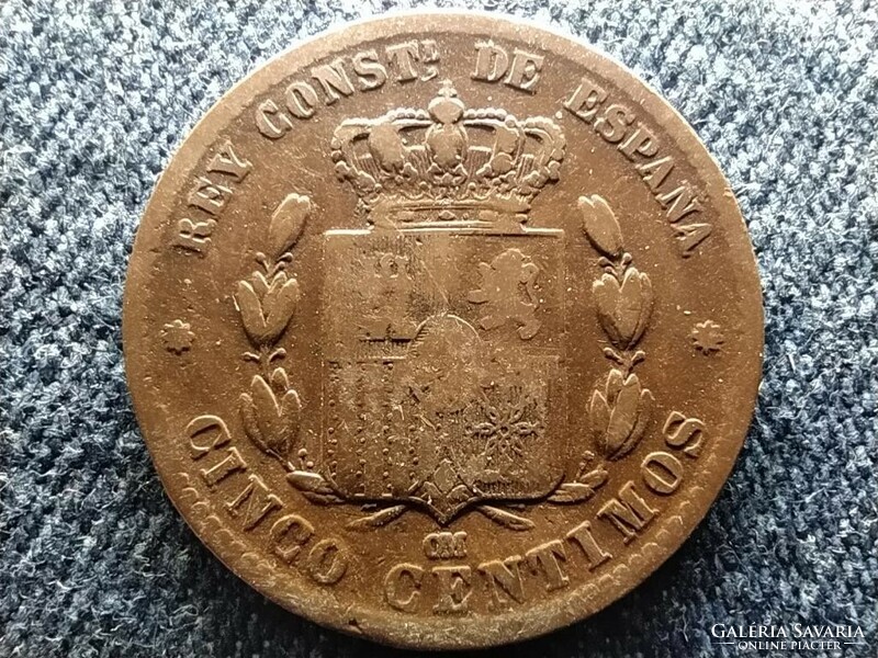 Spanyolország XII. Alfonz (1874-1885) 5 centimo 1877 OM (id57352)