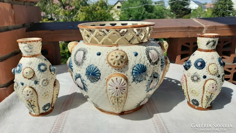 Historic porcelain faience set, Fischer or Zsolnay style