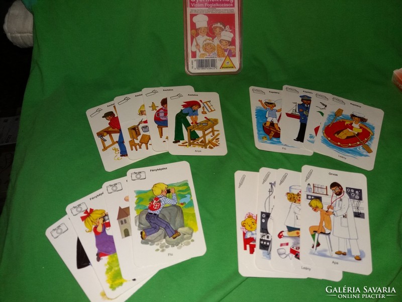 Retro PIATNIK - Vidám gyermekjátékok kvartett játék kártya dobozával a képek szerint