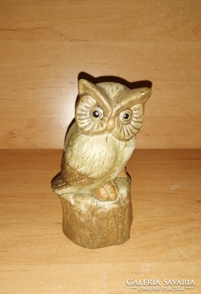 Biscuit porcelain owl figure sculpture 12 cm high (po-2)