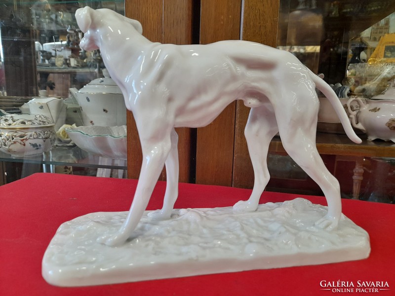 Antique French sevres 1771. Greyhound dog porcelain figurine. 27 Cm.