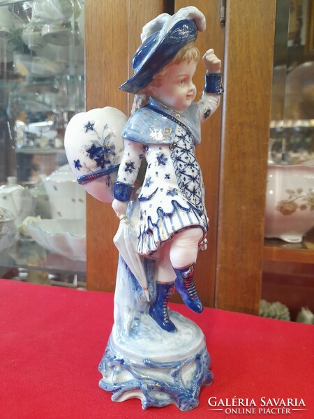 Alt German, Germany Scheibe-Alsbach baroque little girl porcelain figure. 24 cm with Kpm mark.