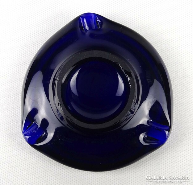 1M429 Gyönyörű kobaltkék fújt üveg hamutál