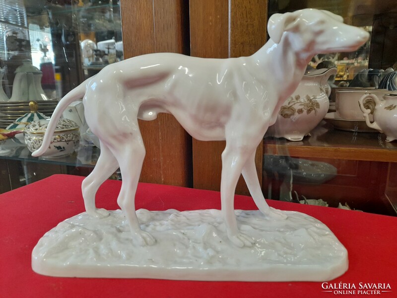 Old French sevres 1771. Greyhound dog porcelain figurine. 27 Cm.