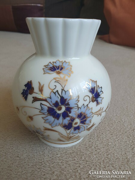 Zsolnay cornflower vase 9.5×13cm