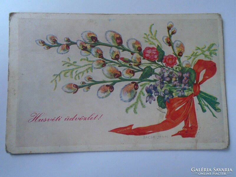 D195631 Húsvéti  képeslap 1940's Bacsa János lap