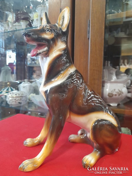 Wilhelm thomasch austria 1893-1964 anvil German shepherd ceramic dog.31 Cm.