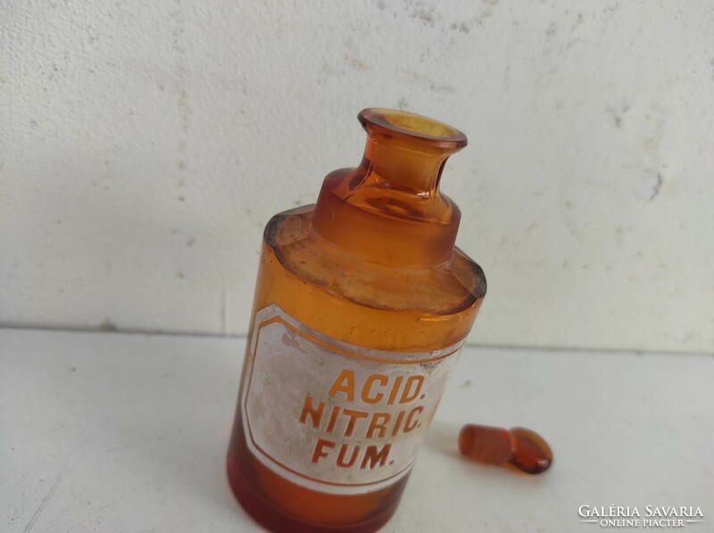 Antik orvos gyógyszer patika gyógyszerész tégely üveg festett felirattal 860 7426