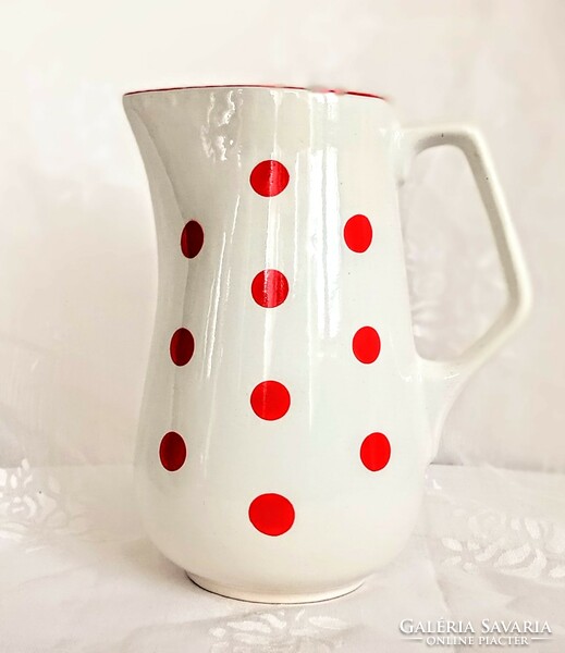 Granite jug with red dots 22cm