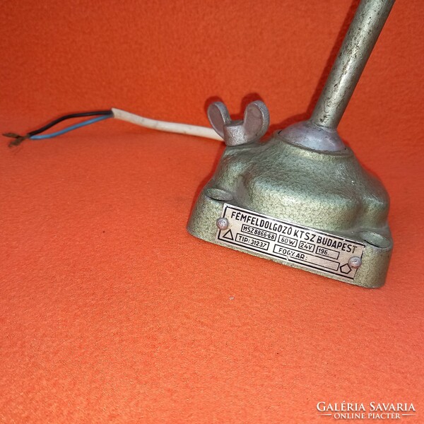 Old, Hungarian ball-jointed, metal, workshop lamp, table lamp. Working.