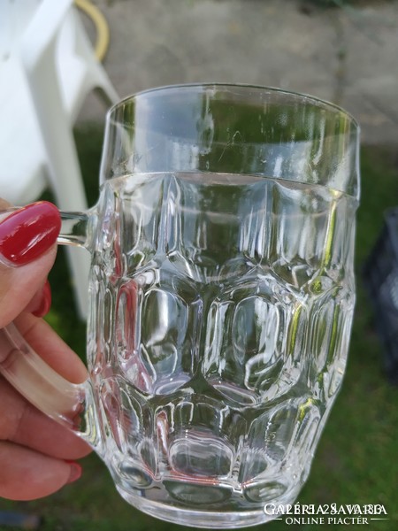 Thick-walled glass jug for sale! Small pint for sale!