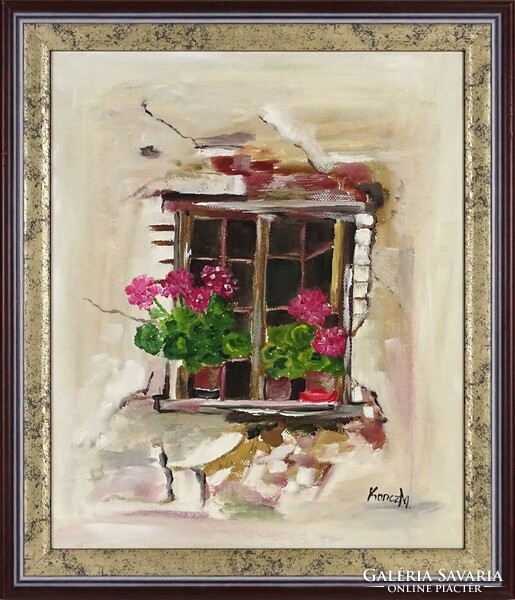 1N248 Koncz M. "Romos ház virágos ablaka" 2011