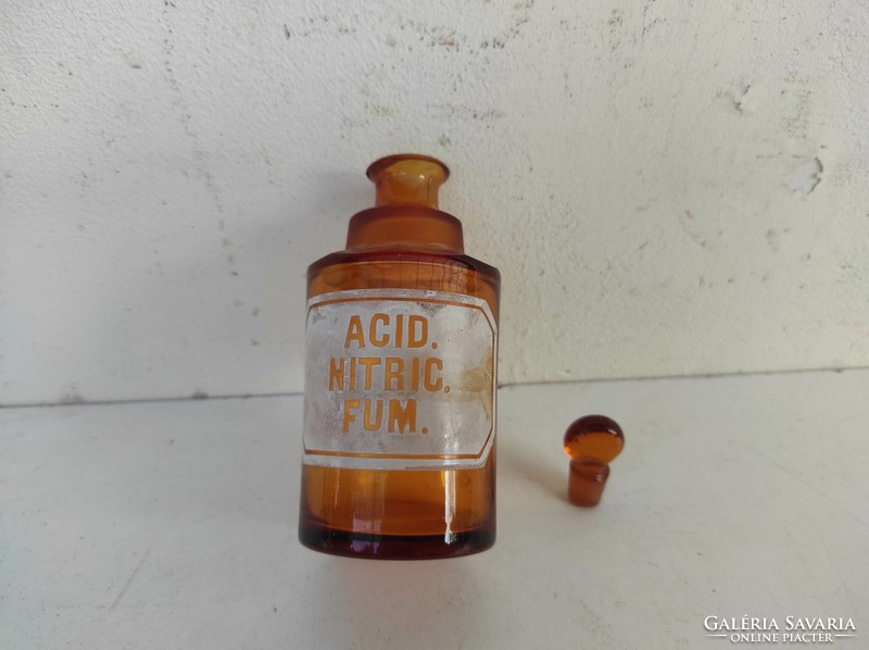 Antique doctor medicine pharmacy pharmacist jar glass with painted inscription 860 7426