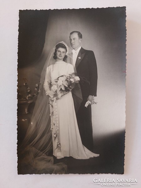 Old wedding photo 1941 studio photo